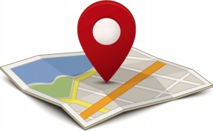 Map with a pin