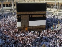 Muslim pilgrims circle counterclockwise with their hearts tilted toward the Kaaba, the cube-shaped structure that Muslims around the world face in prayer five times a day, in the Grand Mosque in the Muslim holy city of Mecca, Saudi Arabia, Sunday, Oct. 13, 2013. The hajj, a central pillar of Islam and one that able-bodied Muslims must make once in their lives, is a four-day spiritual cleansing based on centuries of interpretation of the traditions of Prophet Muhammad. (AP Photo/Amr Nabil)